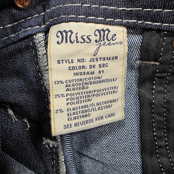 Miss Me Jeans Womens 26 Dark Wash Easy Boot Sequin Pockets Embellished JE5731EZR - Picture 7 of 11